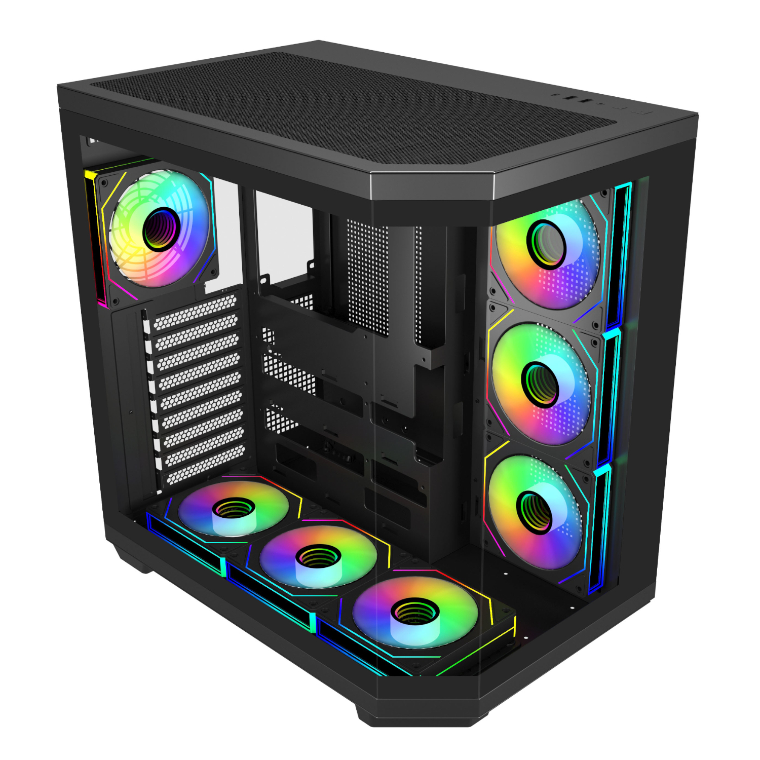 FSP U580 ARGB ATX Ultra Tower Gaming Chassis - Black - Image 4