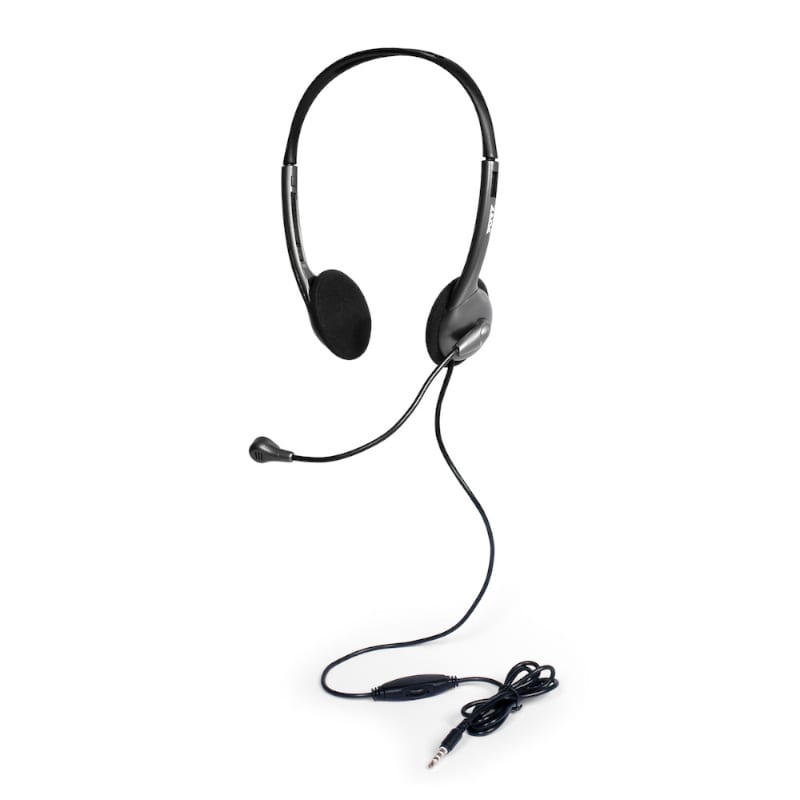 Port Stereo Headset with Mic with 1.2m Cable|1 x 3.5mm|Volume Controller - Black - Image 2