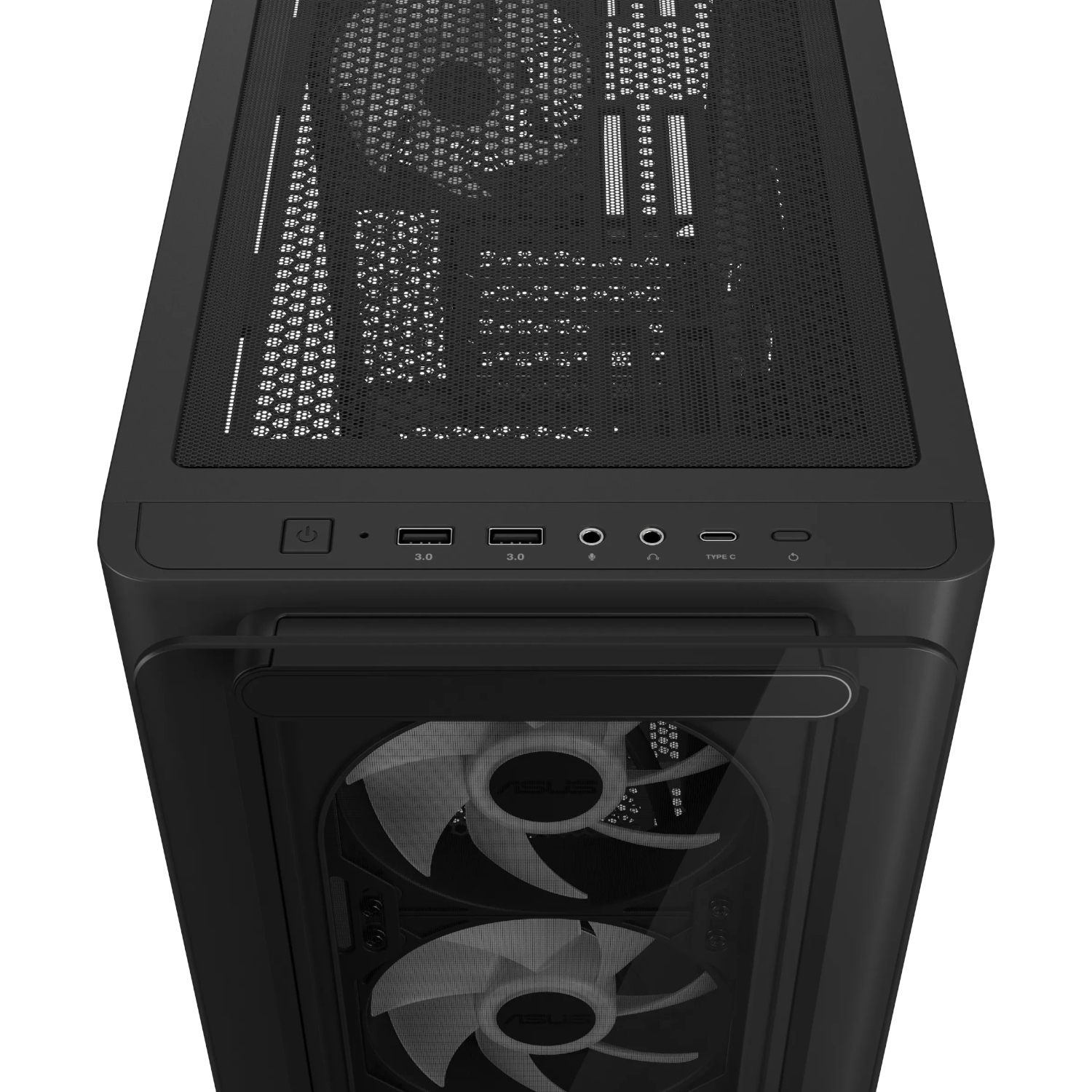 Asus A23 PLUS ARGB Micro-ATX Gaming Chassis - Black - Image 4