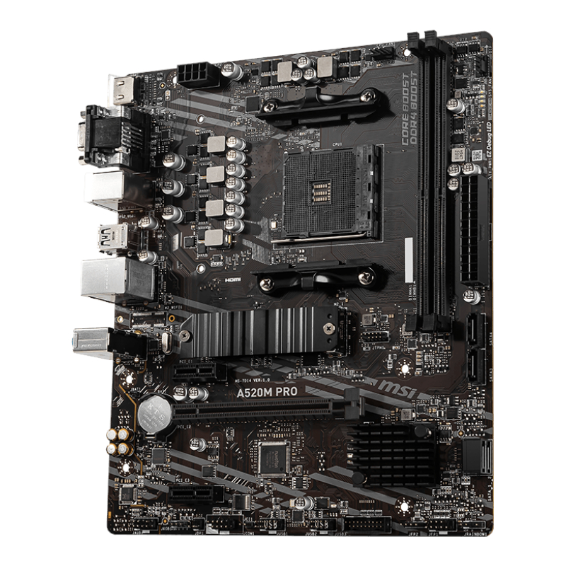 MSI A520M-PRO AMD AM4 MATX Gaming Motherboard - Image 2