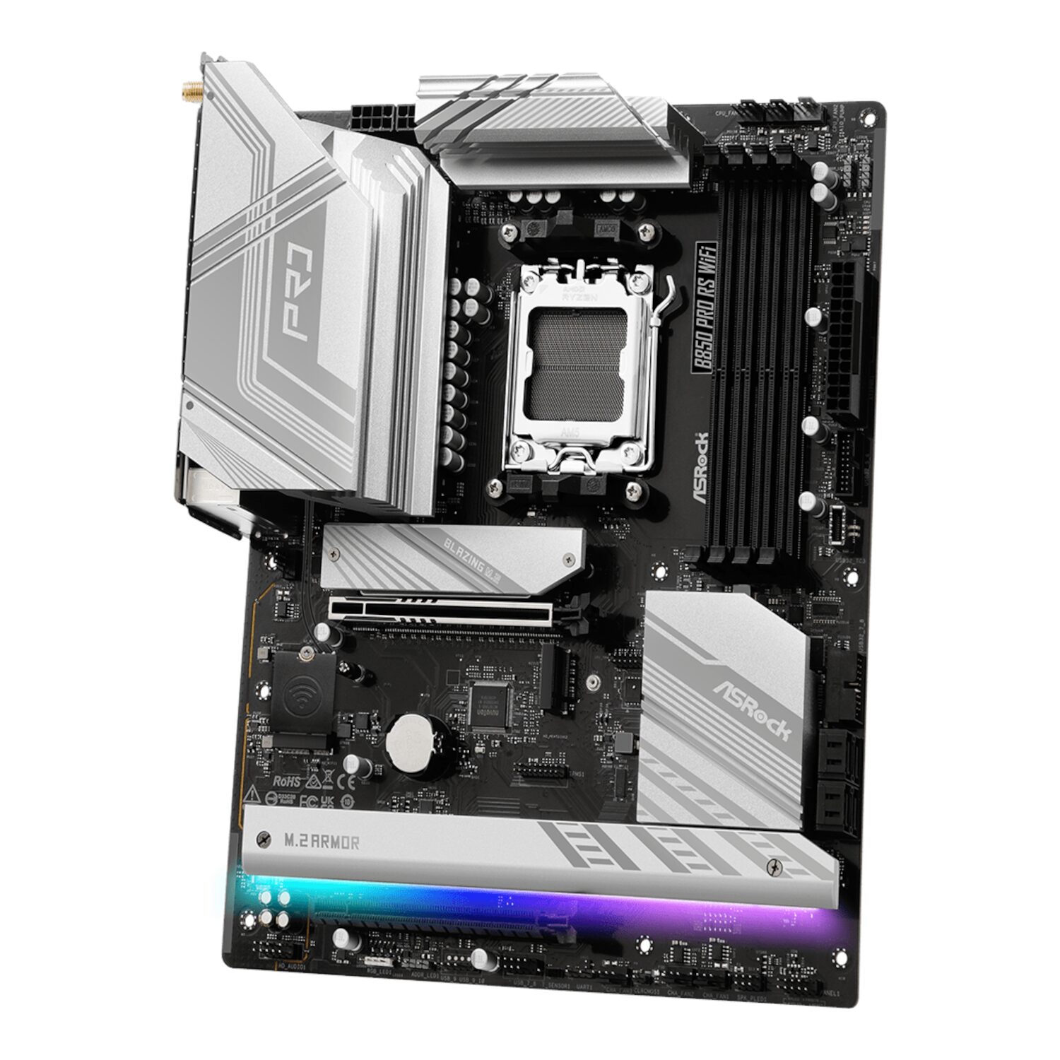 ASRock B850 Pro RS Wi-Fi ATX Motherboard (AMD AM5, DDR5, PCIe 5.0) - Image 3