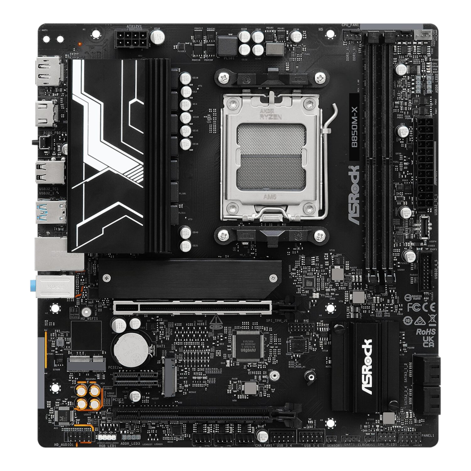 ASRock B850M-X WiFi AM5 Micro ATX Motherboard (DDR5, PCIe 5.0, Wi-Fi 6E) - Image 3