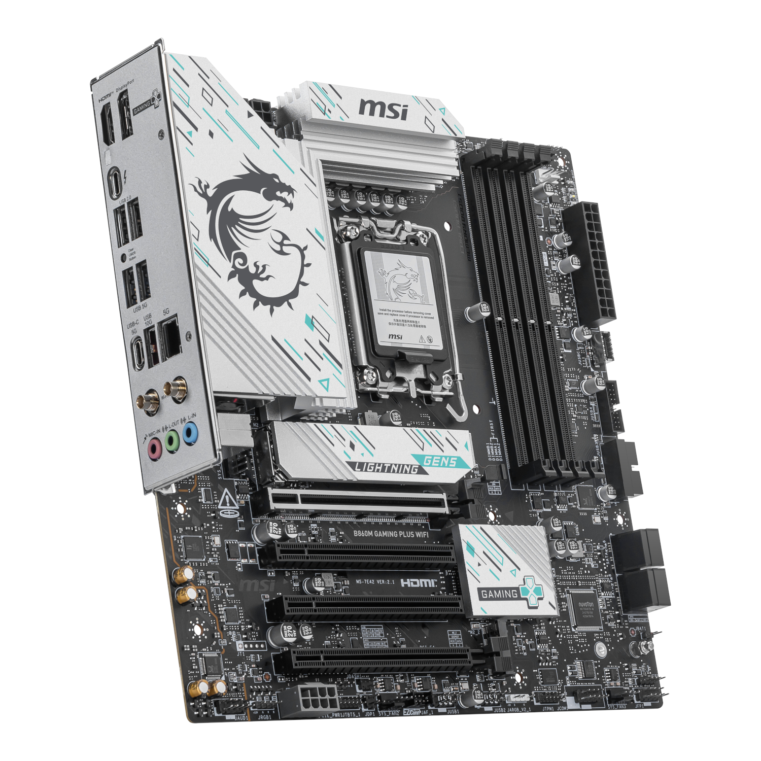 MSI B860M Gaming PLUS WIFI Intel LGA1851 DDR5 M-ATX Motherboard - Image 2