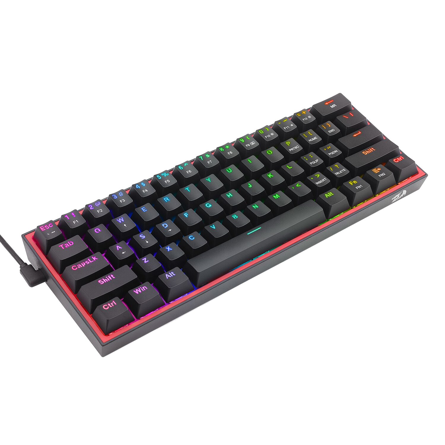 Redragon K617 FIZZ 60% Wired RGB Gaming Keyboard - Black - Image 2