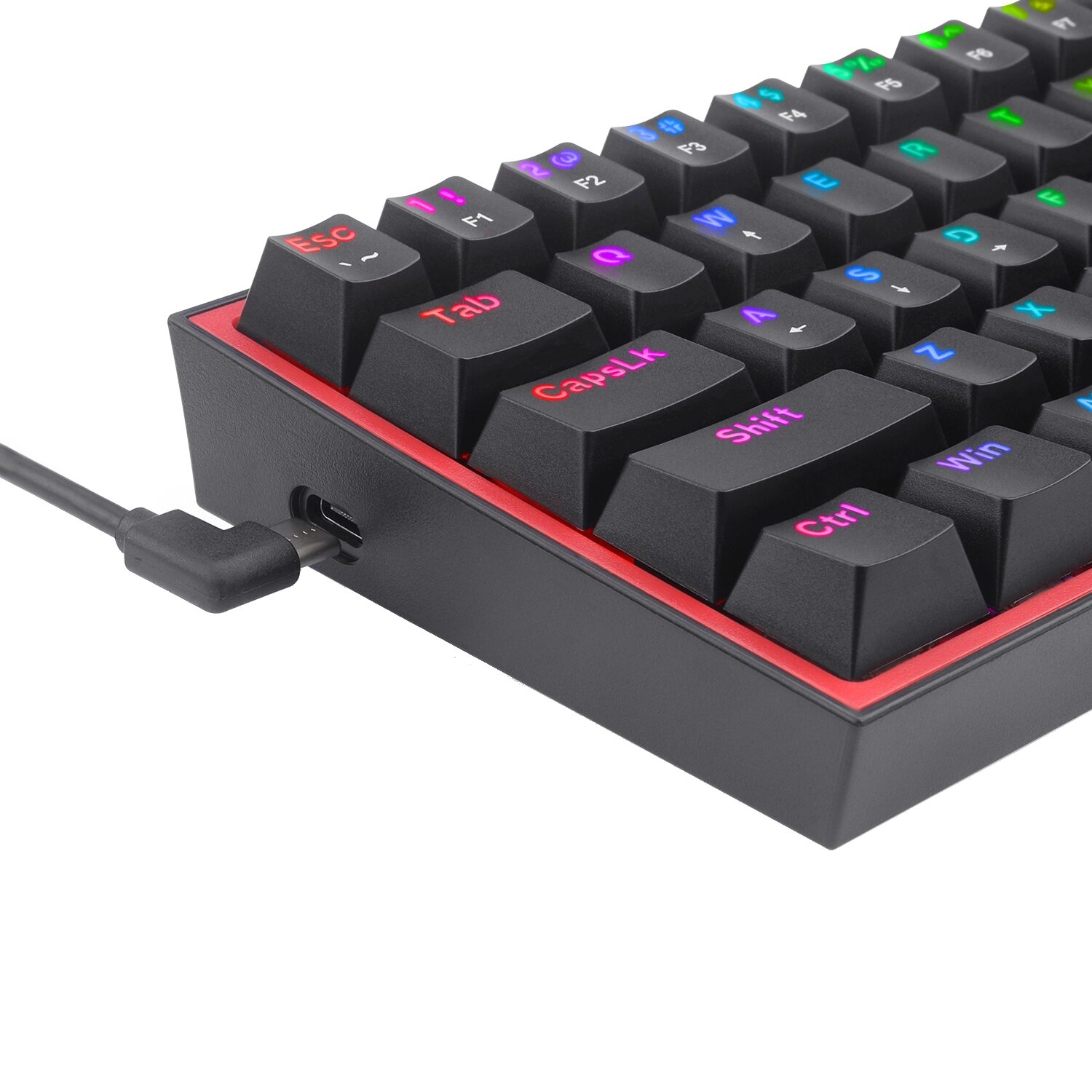 Redragon K617 FIZZ 60% Wired RGB Gaming Keyboard - Black - Image 3