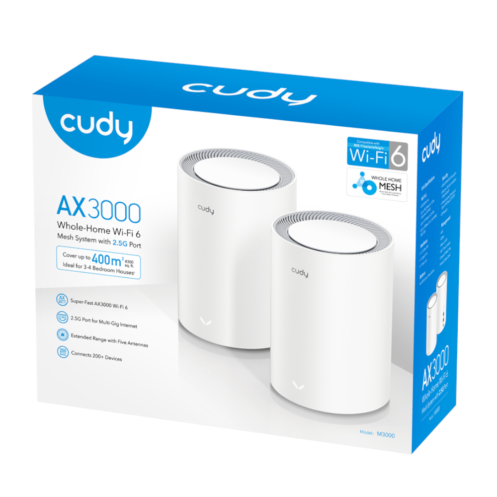 Cudy AX3000 Wi-Fi 6 Mesh Kit 2 Pack - White - Image 4