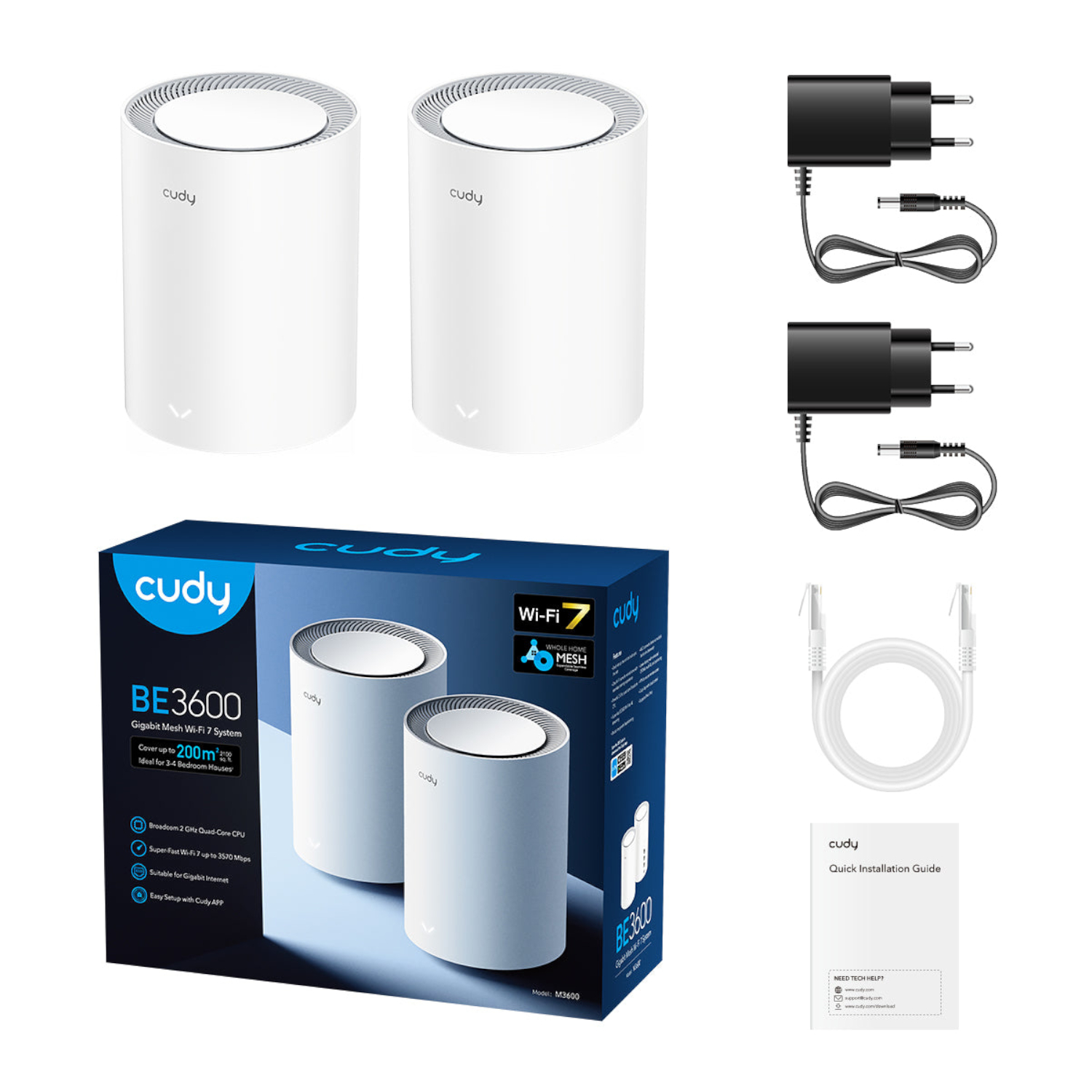 Cudy BE3600 Gigabit Mesh Wi-Fi 7 System (M3600) – 2 Pack - Image 4