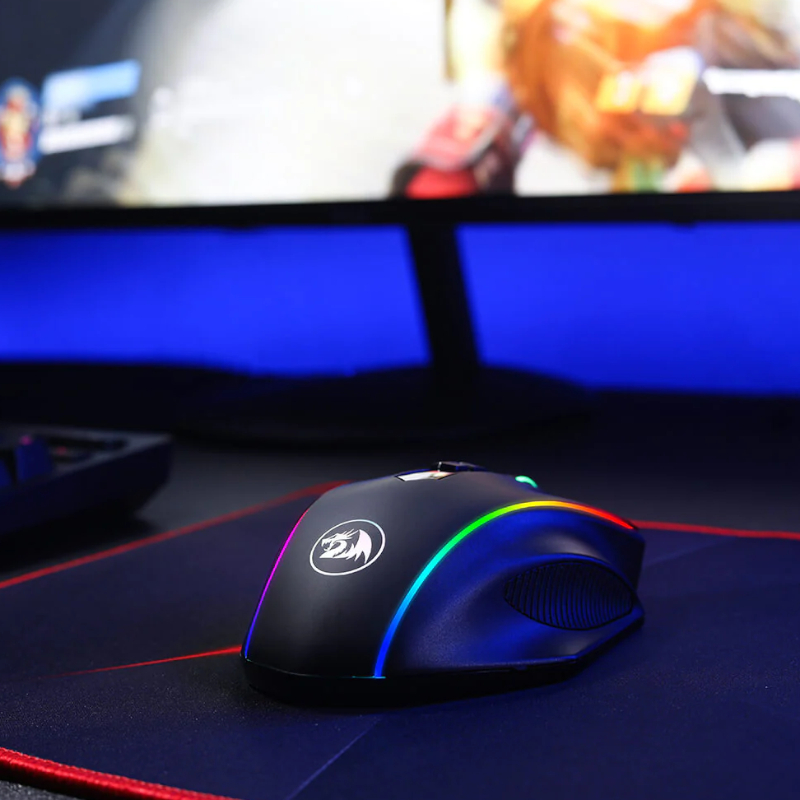REDRAGON VAMPIRE ELITE Wireless 16000DPI|8 Button|Ergonomic Design|P3335 Optical Sensor|Type-C Cable|RGB Backlit Gaming Mouse - Black - Image 4