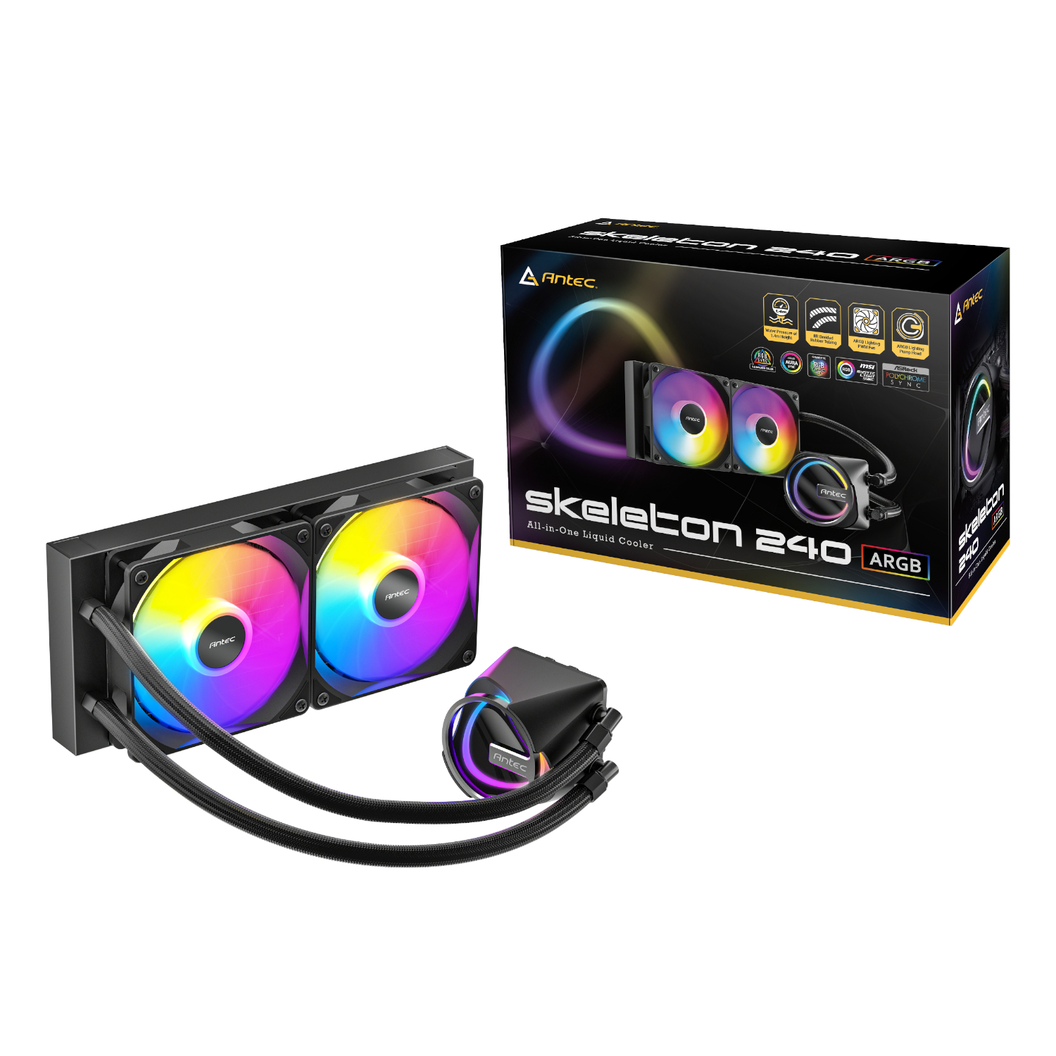 Antec Skeleton 240 ARGB CPU Liquid Cooler Black - Image 5